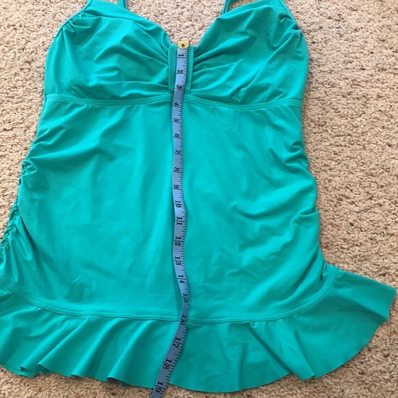 Super Cute Teal LANDS’END Tankini Swimsuit Top - Picture 6 of 7